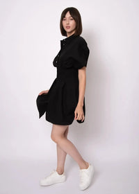 RD Style Lorine Poplin Shirt Dress - Black-Hand In Pocket