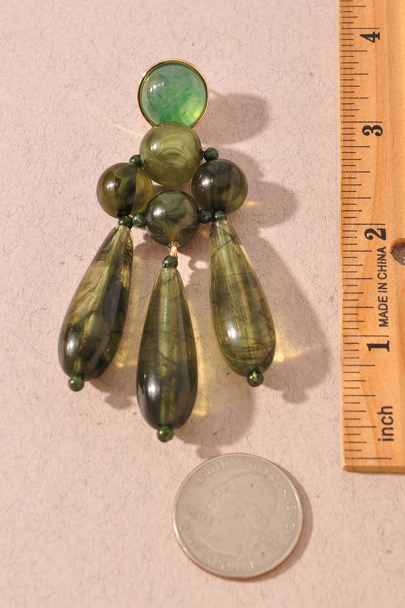 Seraphina Teardrop Earrings: Olive