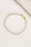 Crystal Chain 18k Gold Plated Tennis Bracelet: Clear Crystals / One Size