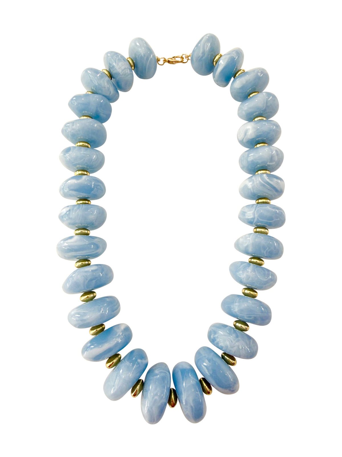 Randi Chunky Beaded Necklace - Light Blue-Hand In Pocket