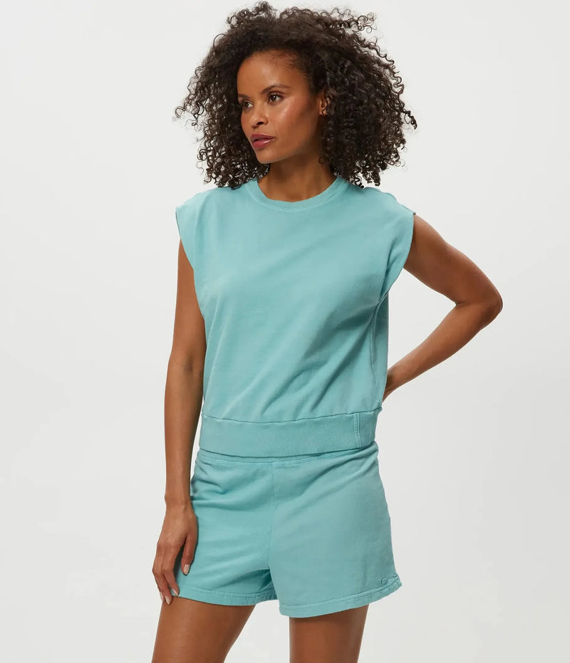Michael Stars Brooklyn Sweatshirt- Serene-Hand In Pocket
