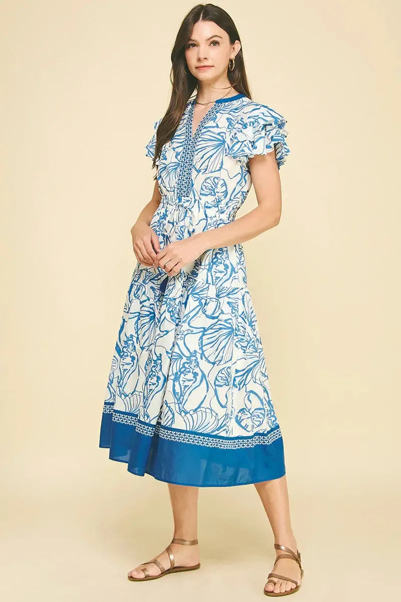 Leilani Midi Dress - Blue-Hand In Pocket