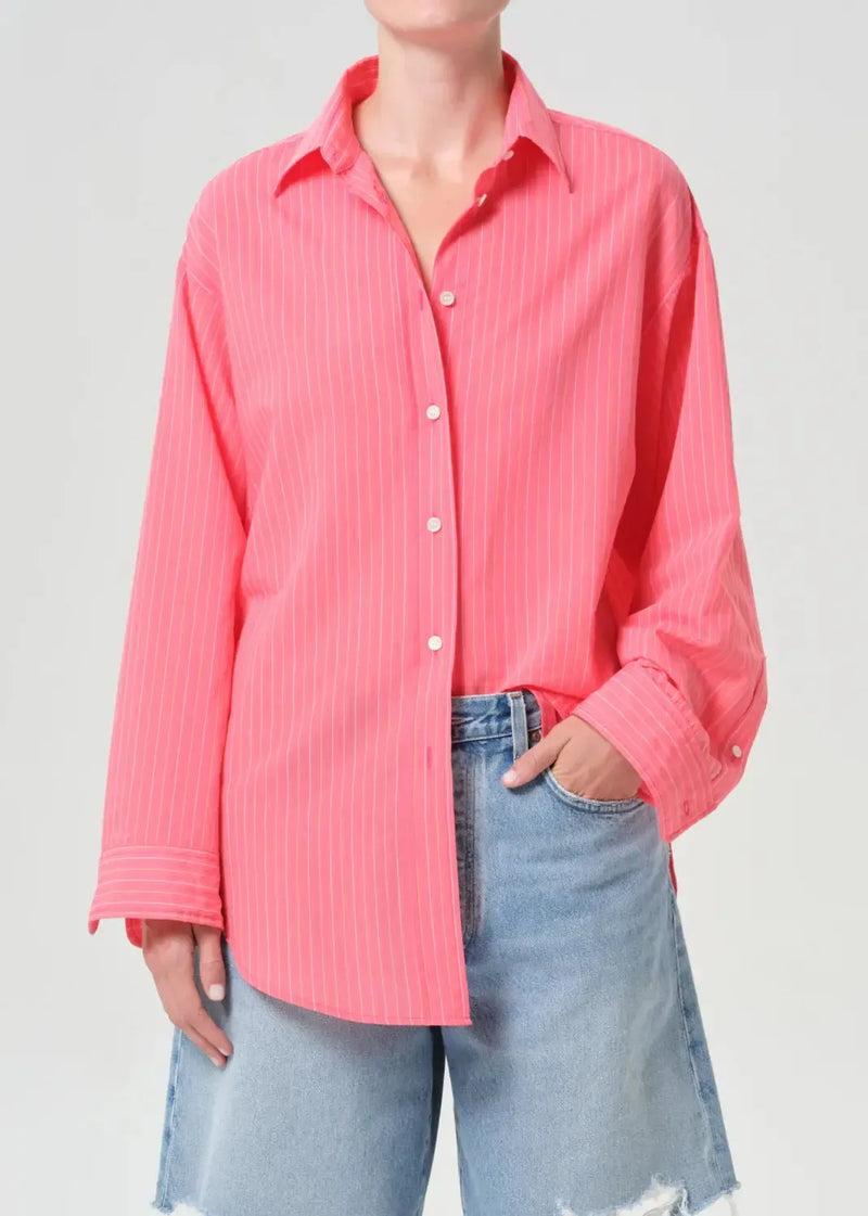Agolde Sona Shirt - Candy-Hand In Pocket
