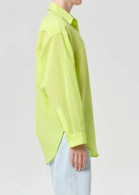 Agolde Sona Shirt - Chartreuse-Hand In Pocket