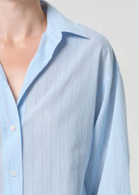 Agolde Sona Shirt - Powder Blue-Hand In Pocket