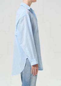 Agolde Sona Shirt - Powder Blue-Hand In Pocket