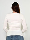 Bobi LS Button Placket Tee - Cream-Hand In Pocket