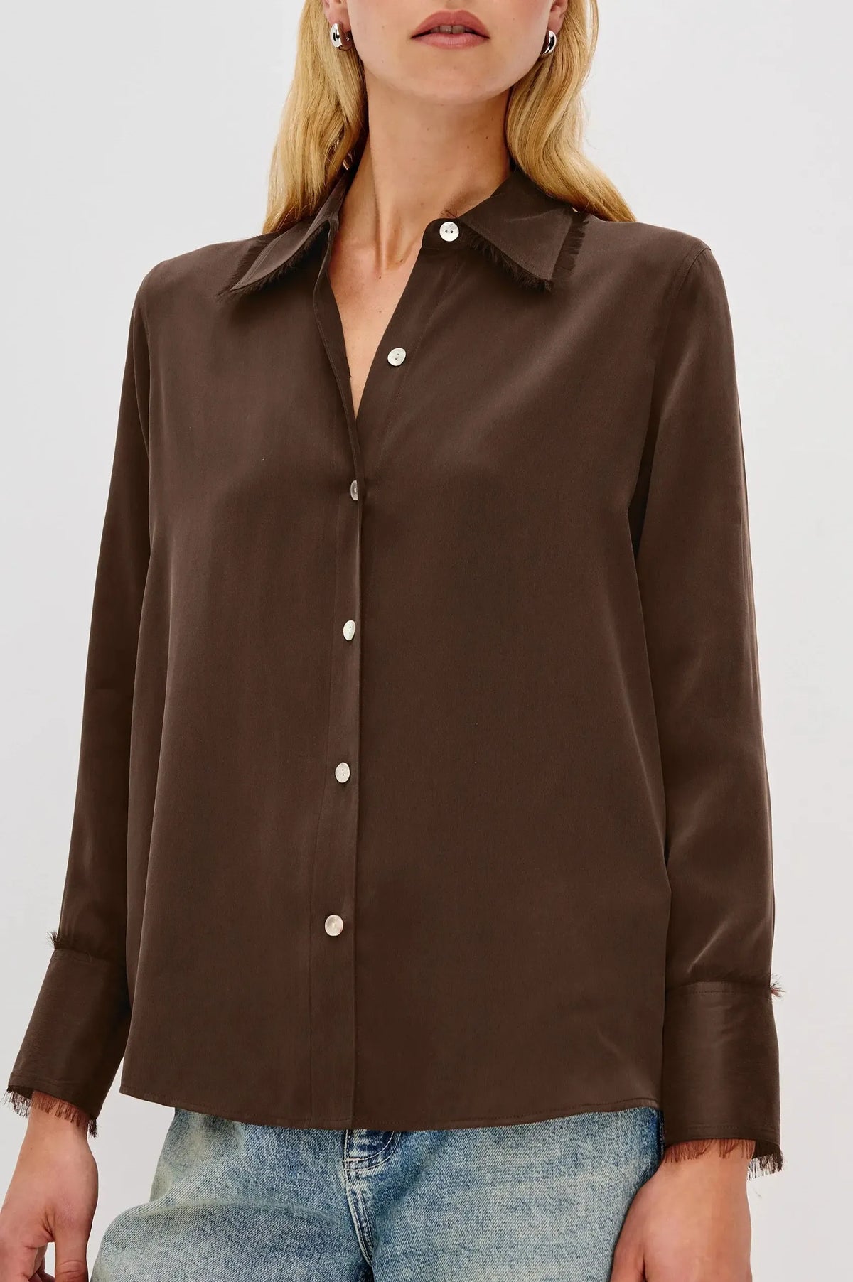 Rails Abbey Top - Espresso-Hand In Pocket