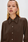 Rails Abbey Top - Espresso-Hand In Pocket