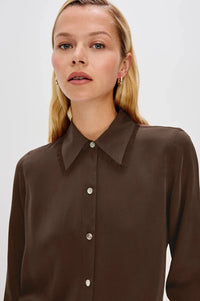 Rails Abbey Top - Espresso-Hand In Pocket