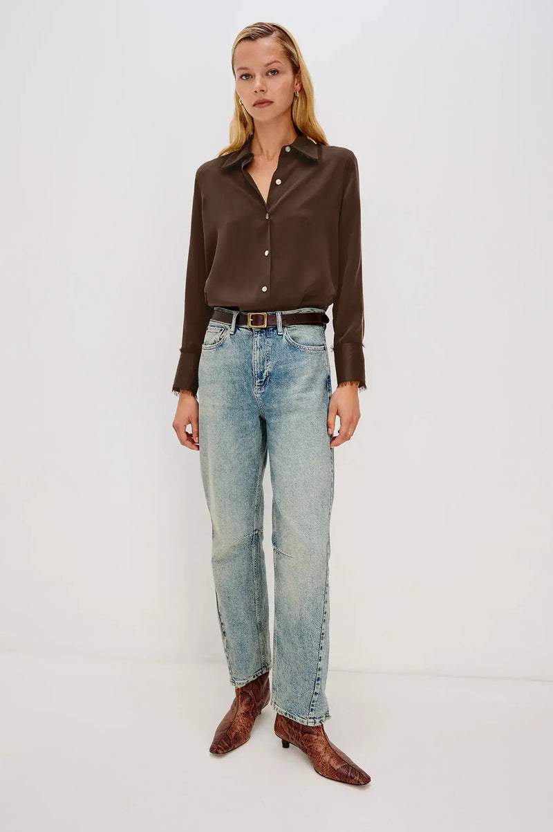 Rails Abbey Top - Espresso-Hand In Pocket