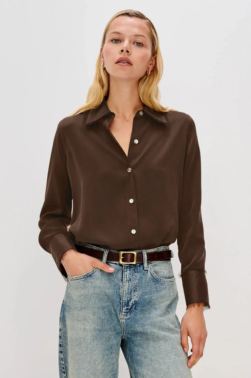 Rails Abbey Top - Espresso-Hand In Pocket
