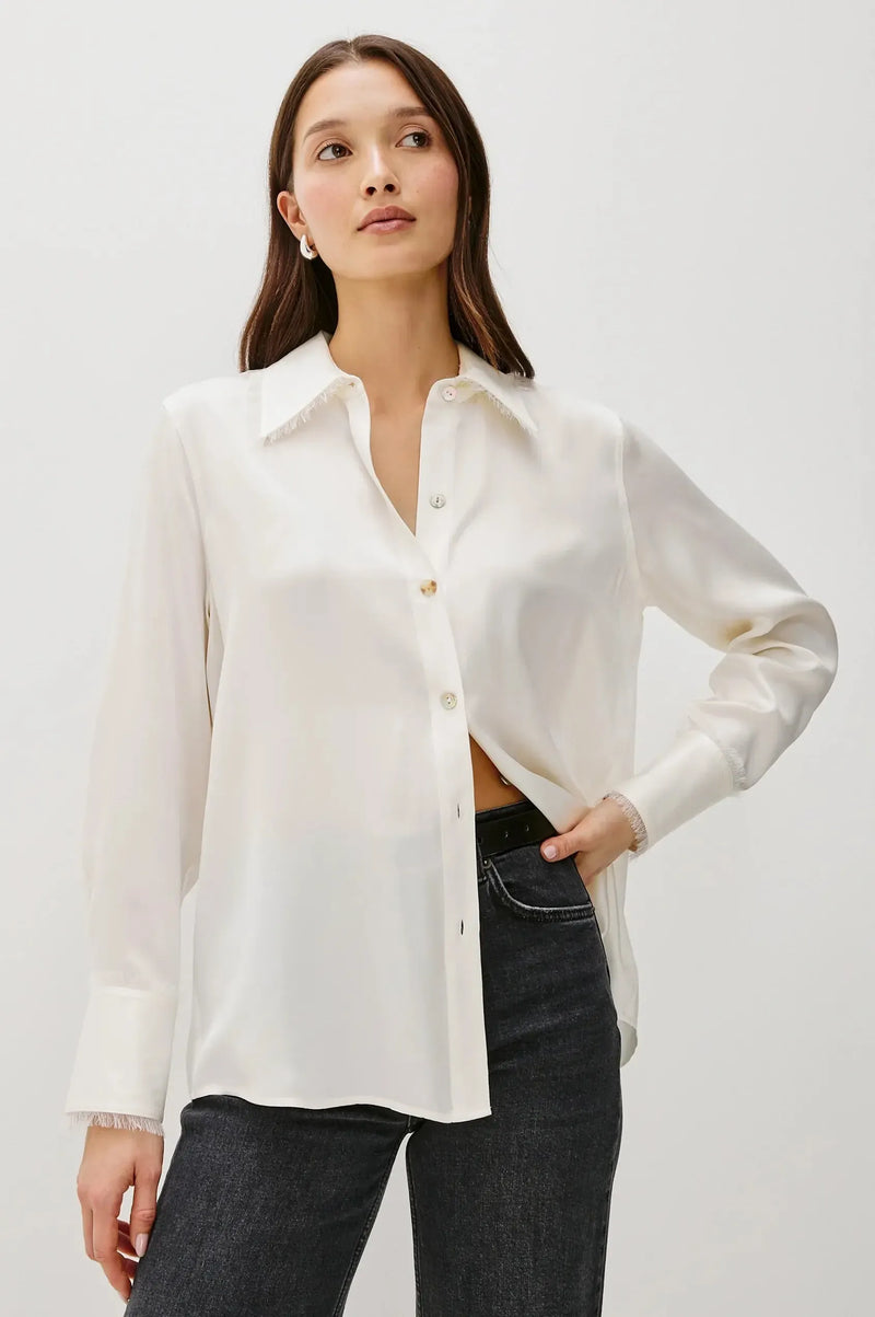 Rails Abbey Top - Ivory-Hand In Pocket