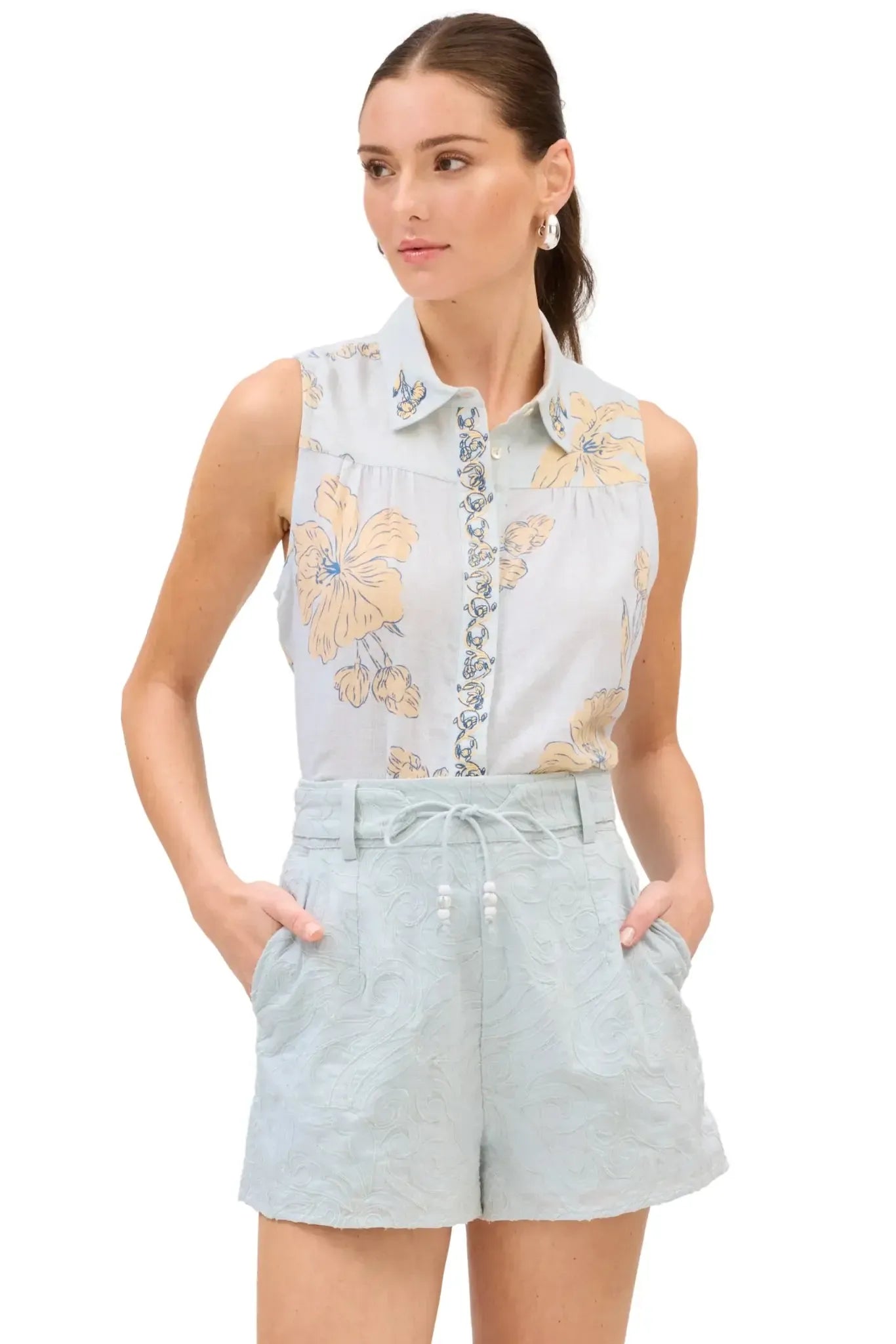 Allison Addison Tank - Pale Blue-Hand In Pocket