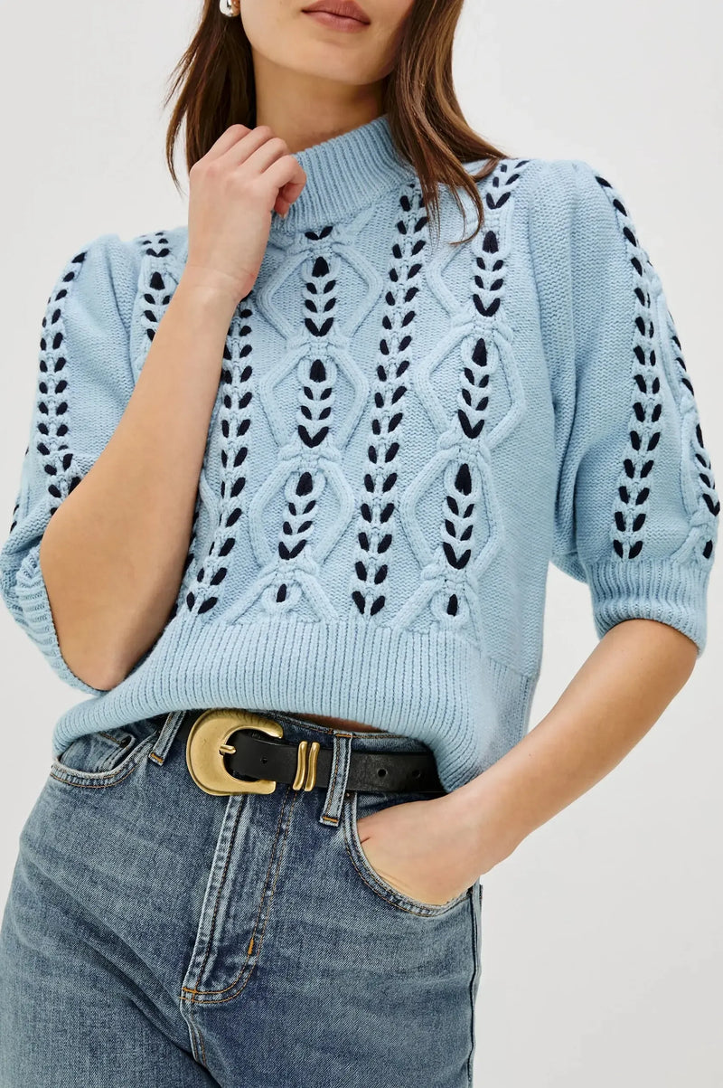 Rails Addy Mockneck Sweater- Sky Navy-Hand In Pocket