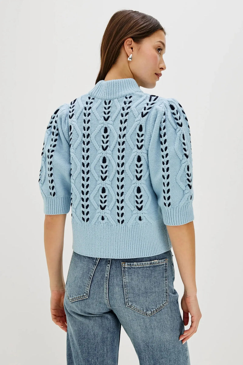 Rails Addy Mockneck Sweater- Sky Navy-Hand In Pocket