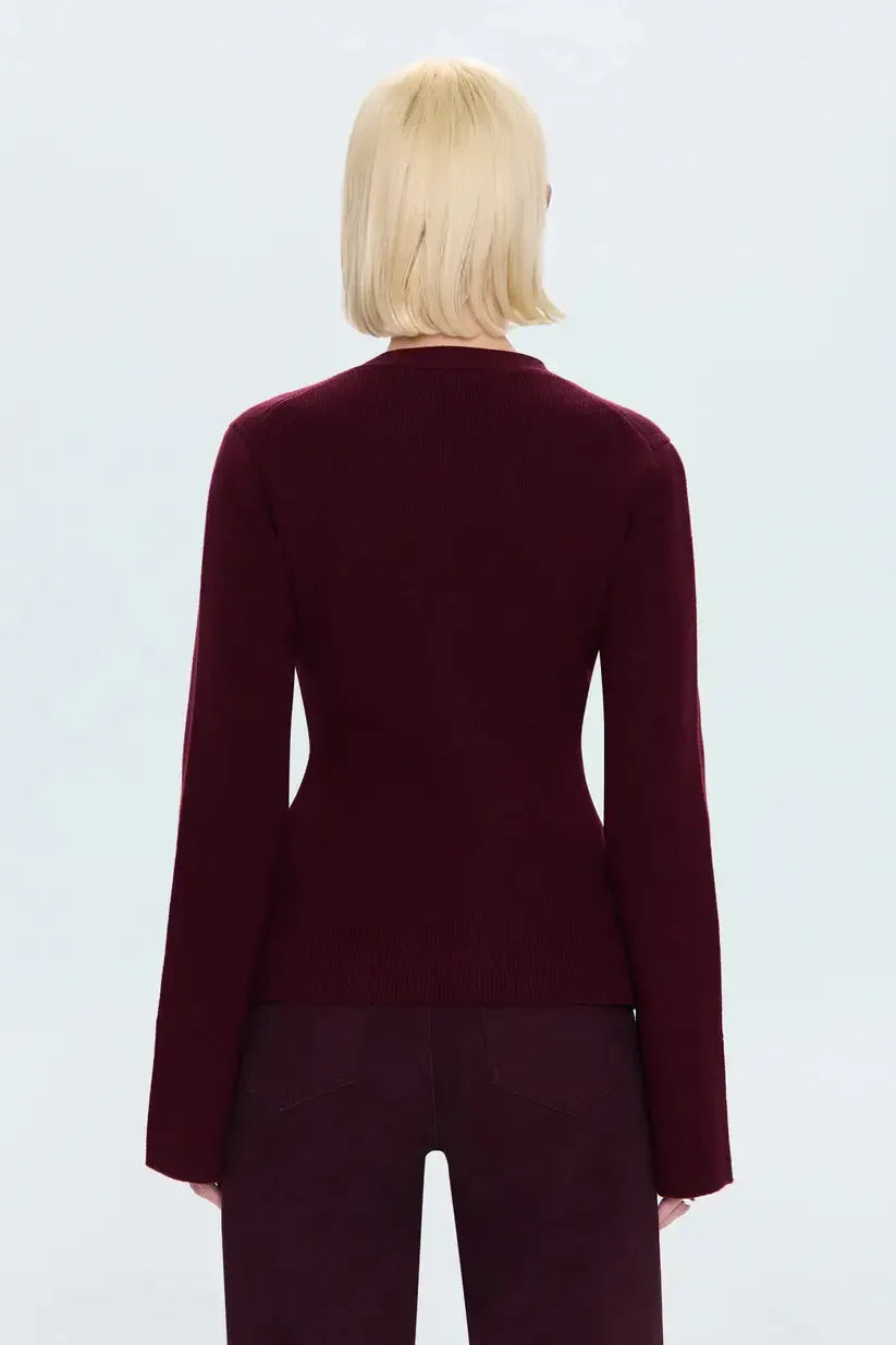 Pistola Aeron Cardigan- Claret-Hand In Pocket