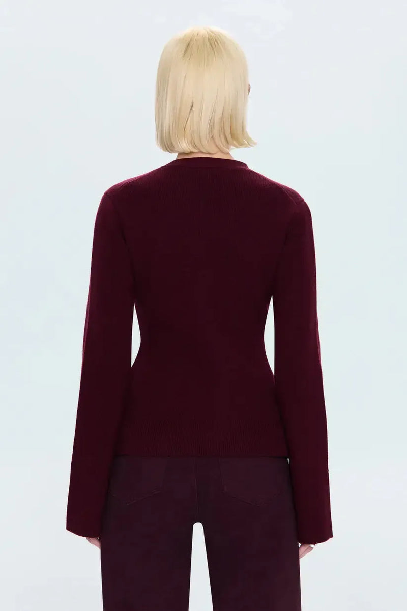 Pistola Aeron Cardigan- Claret-Hand In Pocket