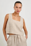 Rails Akira Top- Heathered Flax-Hand In Pocket