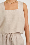 Rails Akira Top- Heathered Flax-Hand In Pocket
