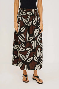 Rails Alessa Skirt - Cocoa Floral-Hand In Pocket