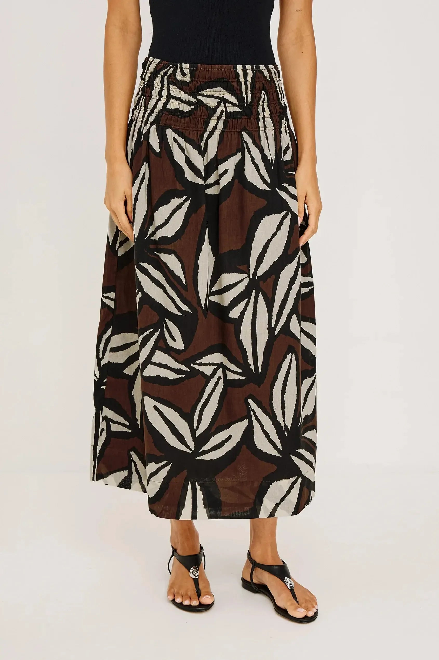 Rails Alessa Skirt - Cocoa Floral-Hand In Pocket