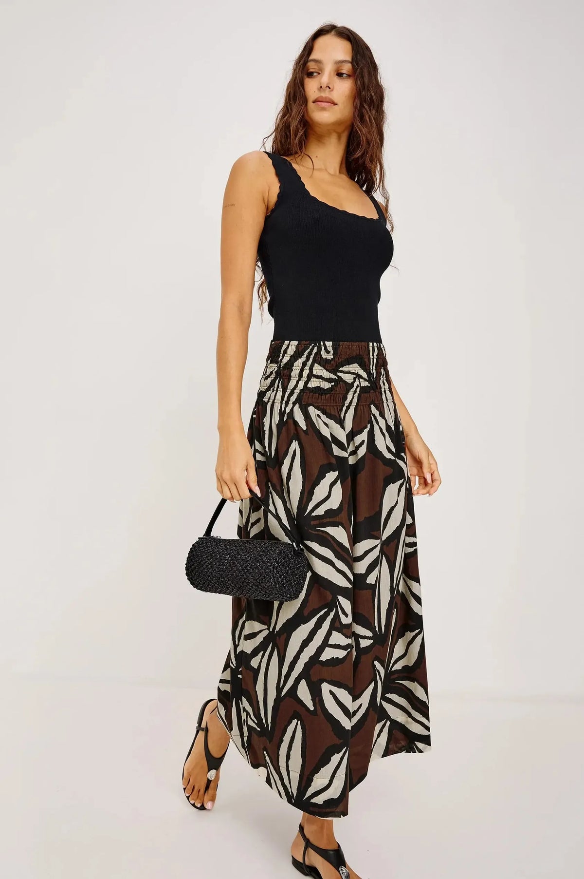 Rails Alessa Skirt - Cocoa Floral-Hand In Pocket
