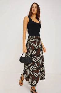 Rails Alessa Skirt - Cocoa Floral-Hand In Pocket