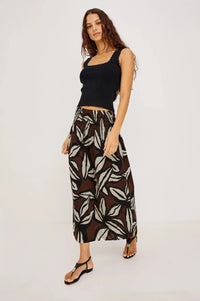 Rails Alessa Skirt - Cocoa Floral-Hand In Pocket