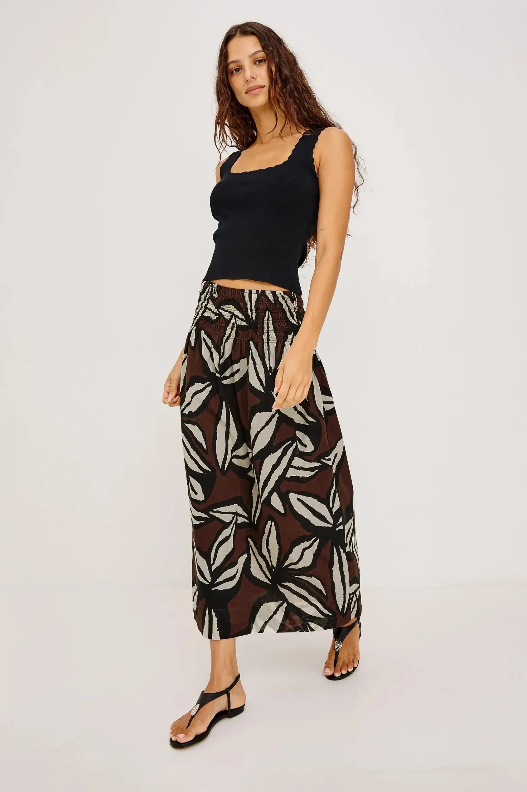 Rails Alessa Skirt - Cocoa Floral-Hand In Pocket