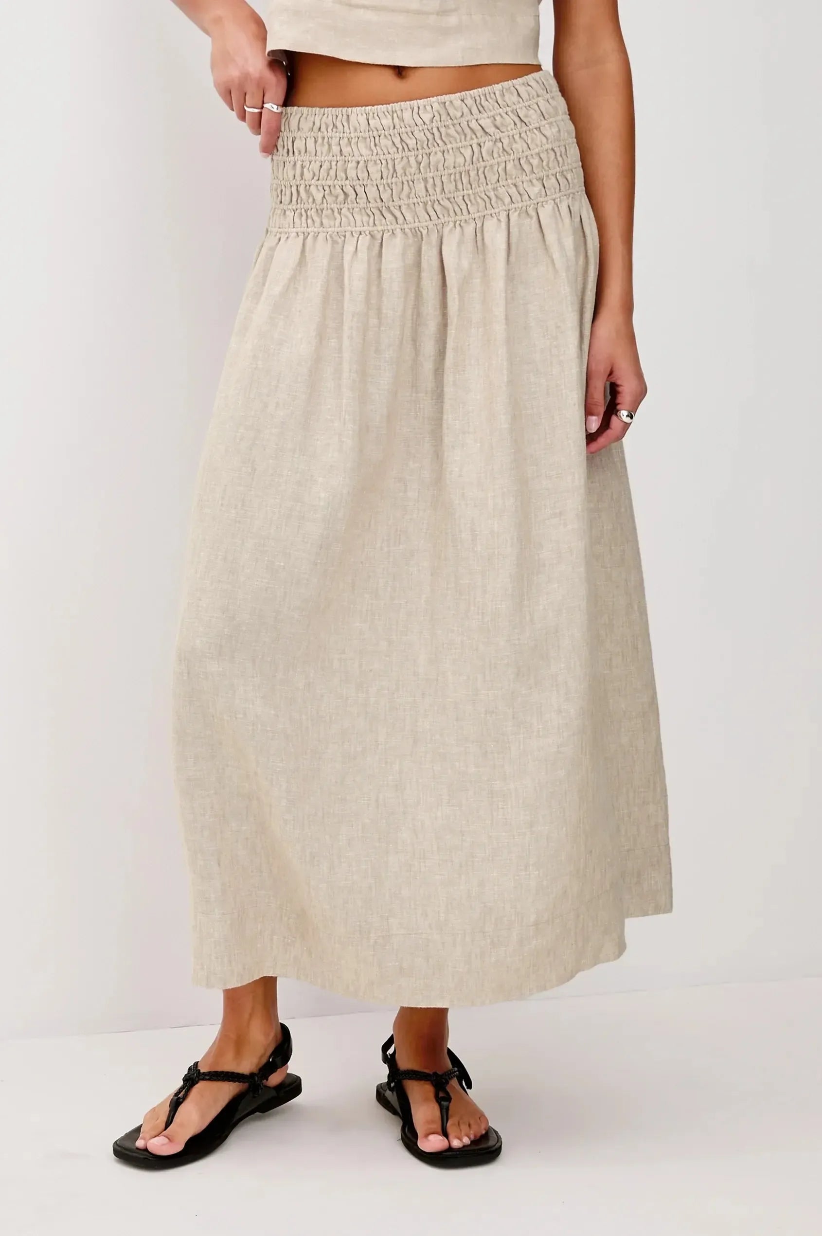 Rails Alessa Skirt - Heathered Flax-Hand In Pocket
