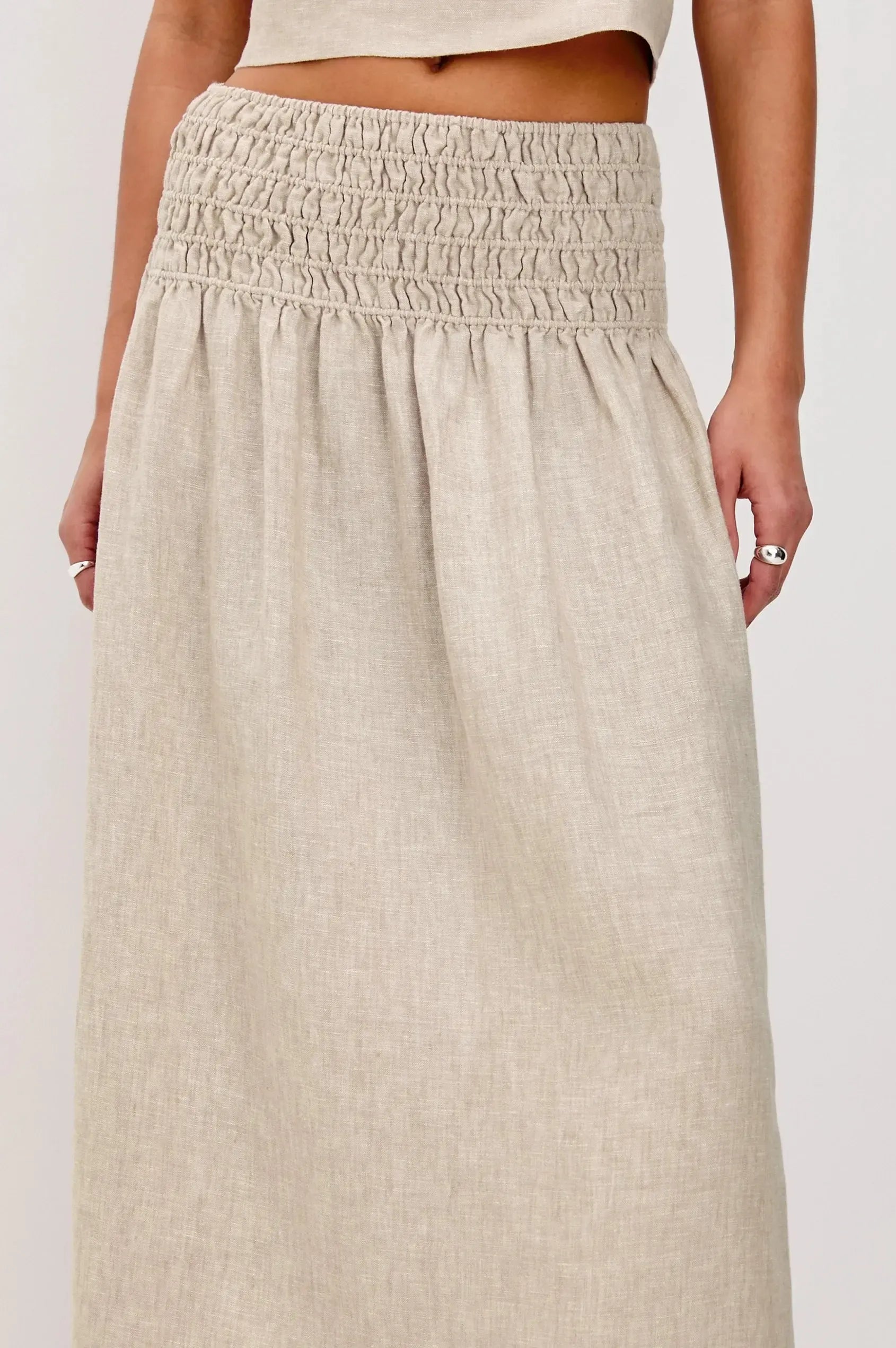 Rails Alessa Skirt - Heathered Flax-Hand In Pocket