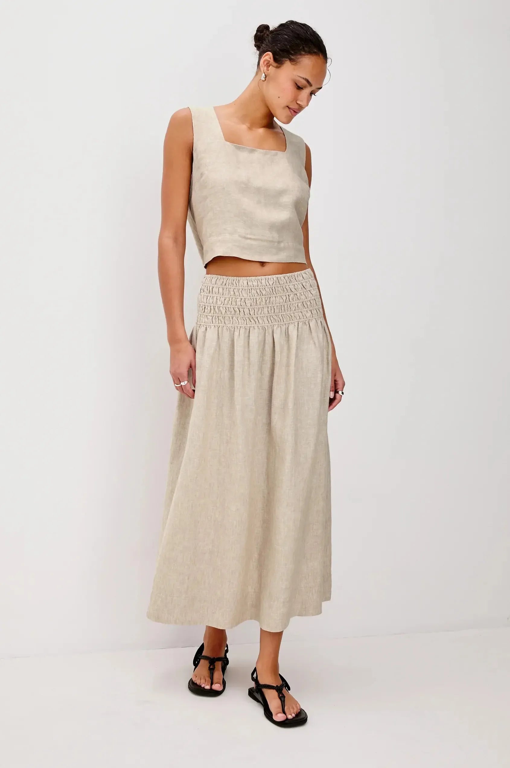 Rails Alessa Skirt - Heathered Flax-Hand In Pocket