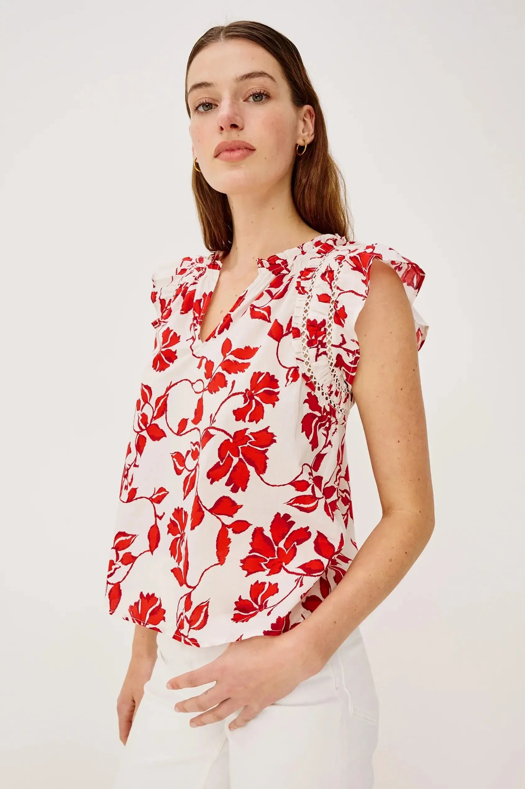 Rails Allea Top - Red Jasmine-Hand In Pocket