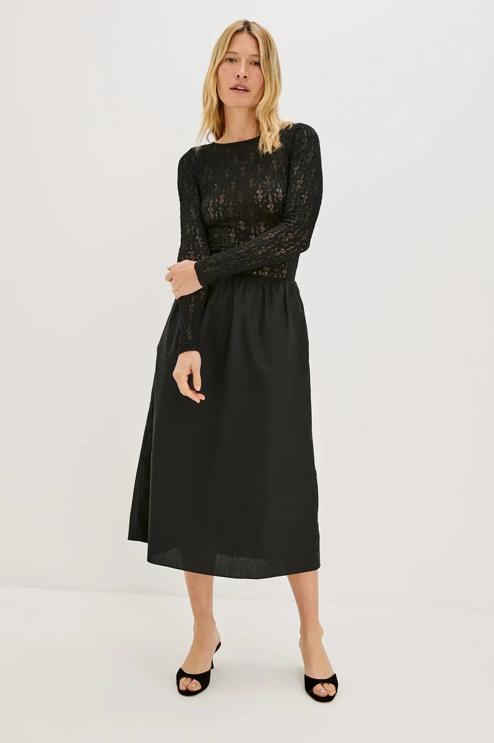 Rails Amberly Midi Dress- Black Lace Hand In Pocket Rails Amberly Midi Dress- Black Lace Hand In Pocket