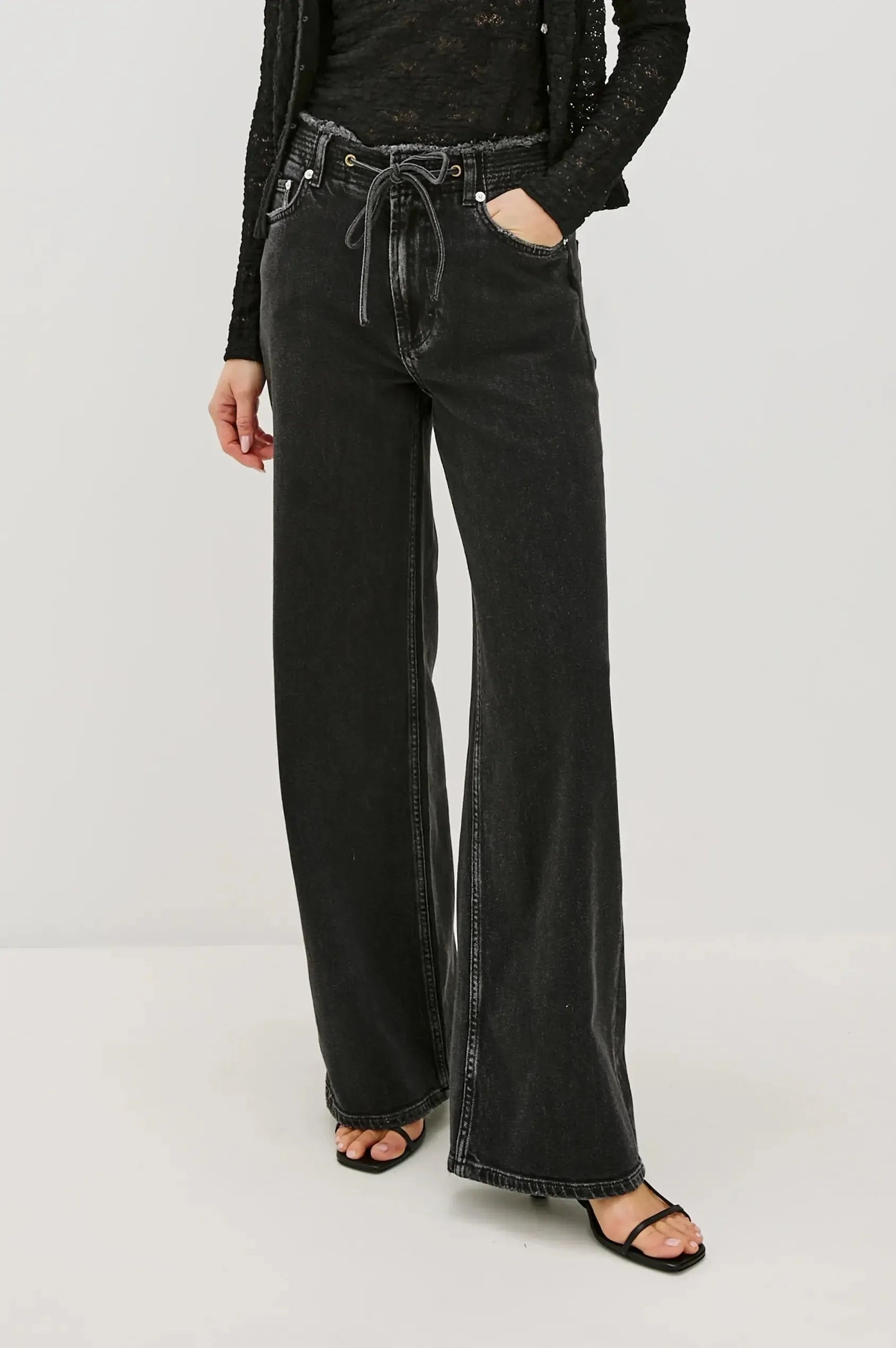 Rails Angeleno Wide Leg - Ash Black-Hand In Pocket
