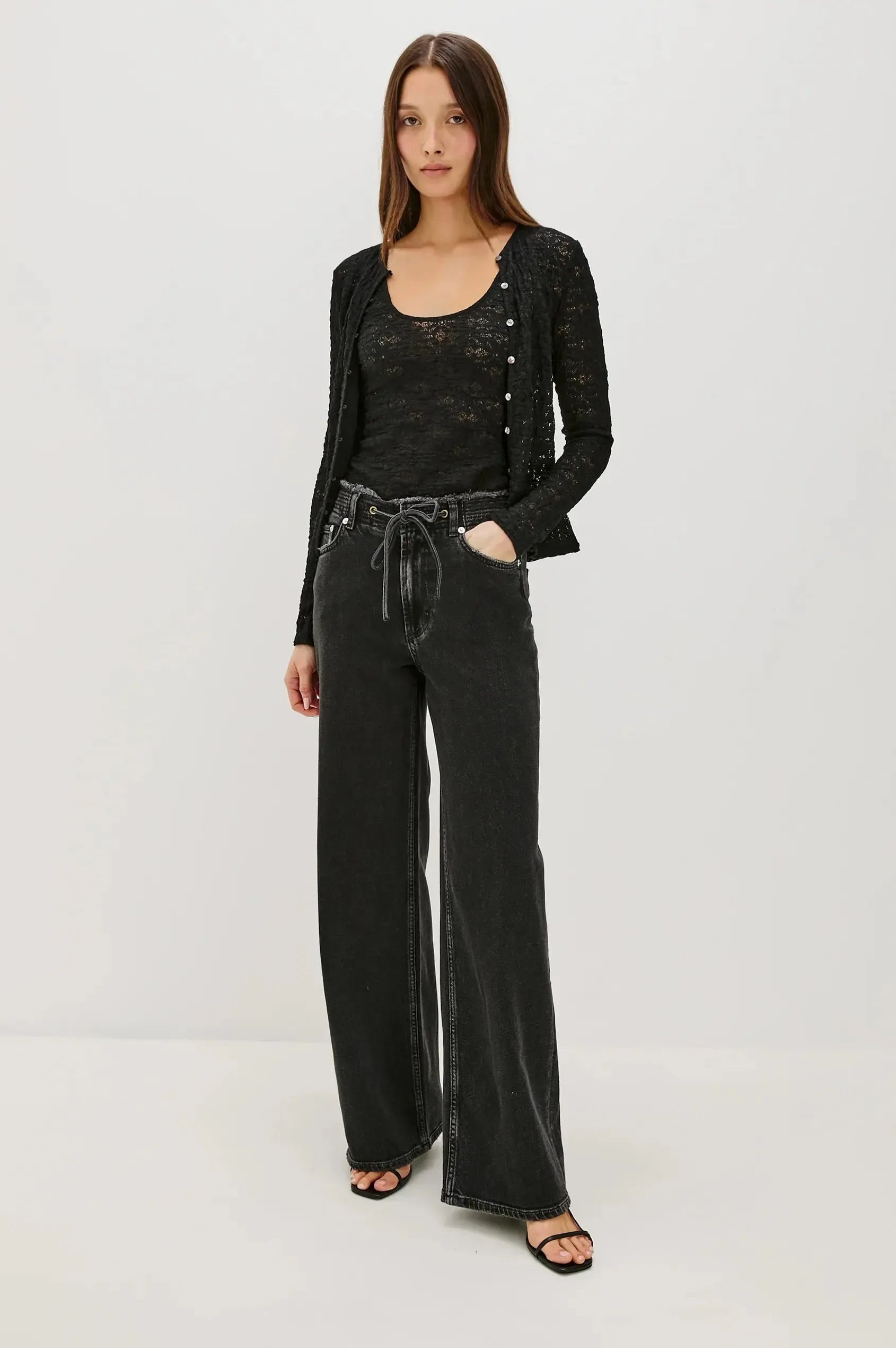 Rails Angeleno Wide Leg - Ash Black-Hand In Pocket