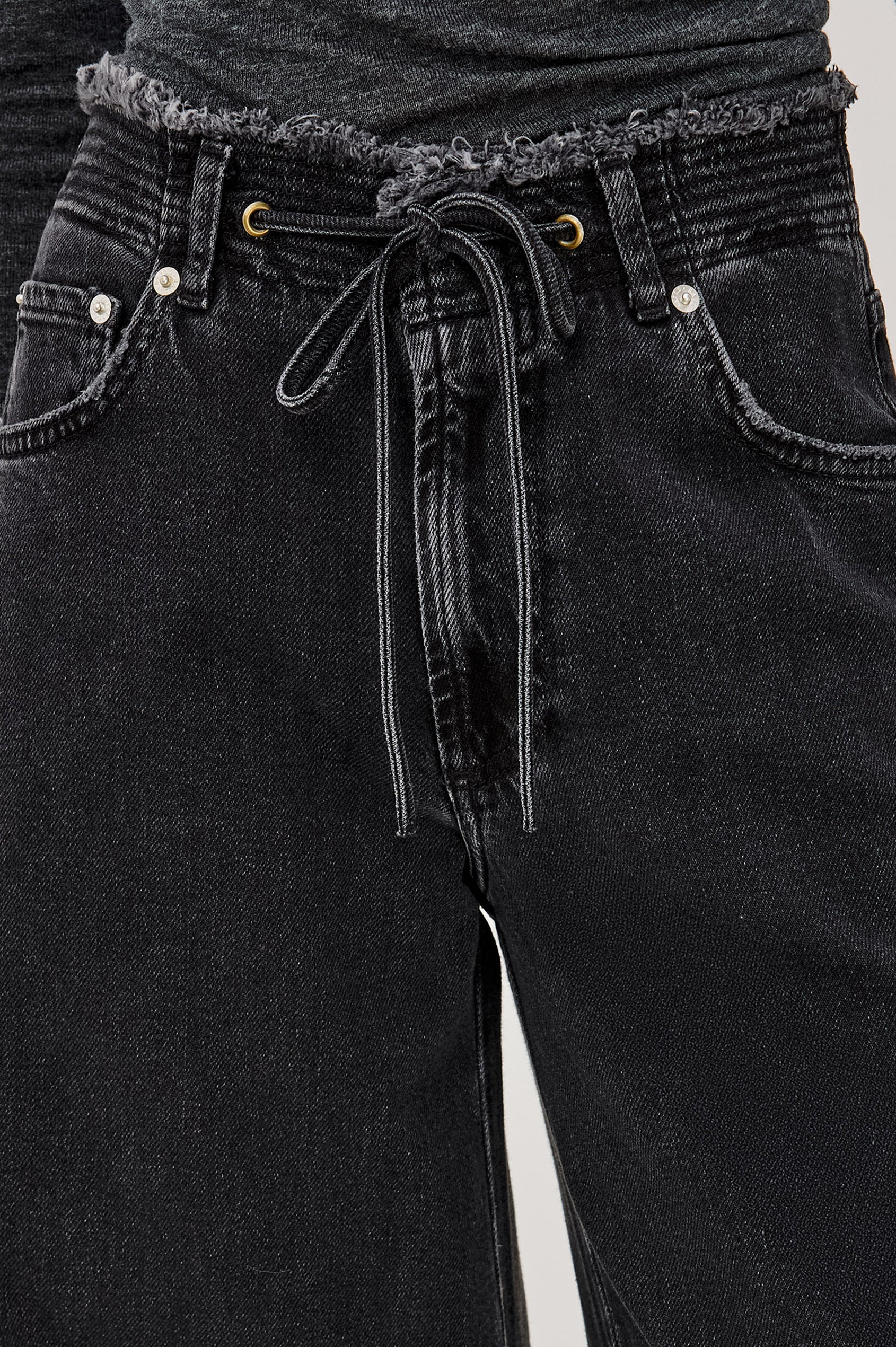 Rails Angeleno Wide Leg - Ash Black-Hand In Pocket