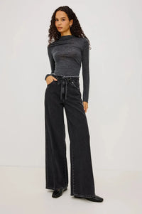 Rails Angeleno Wide Leg - Ash Black-Hand In Pocket
