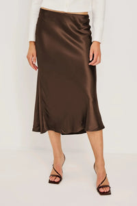 Rails Anya Midi Skirt - Espresso-Hand In Pocket