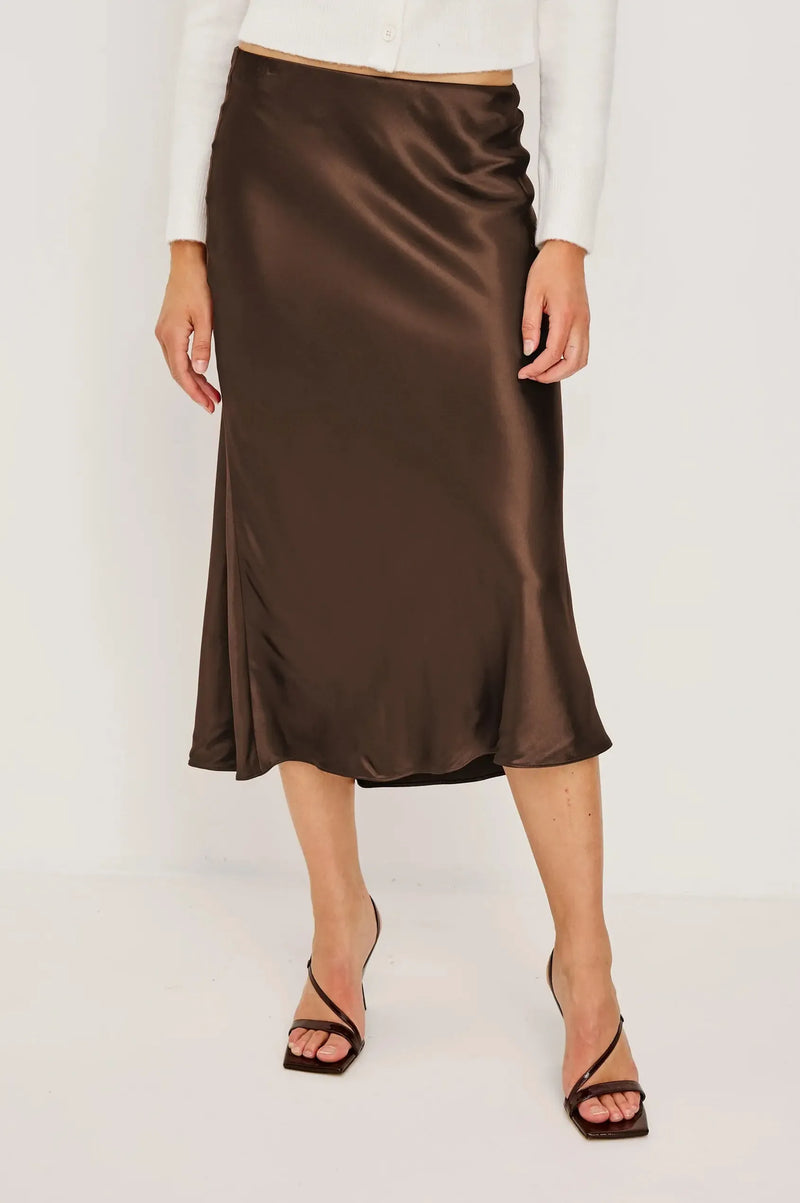 Rails Anya Midi Skirt - Espresso-Hand In Pocket