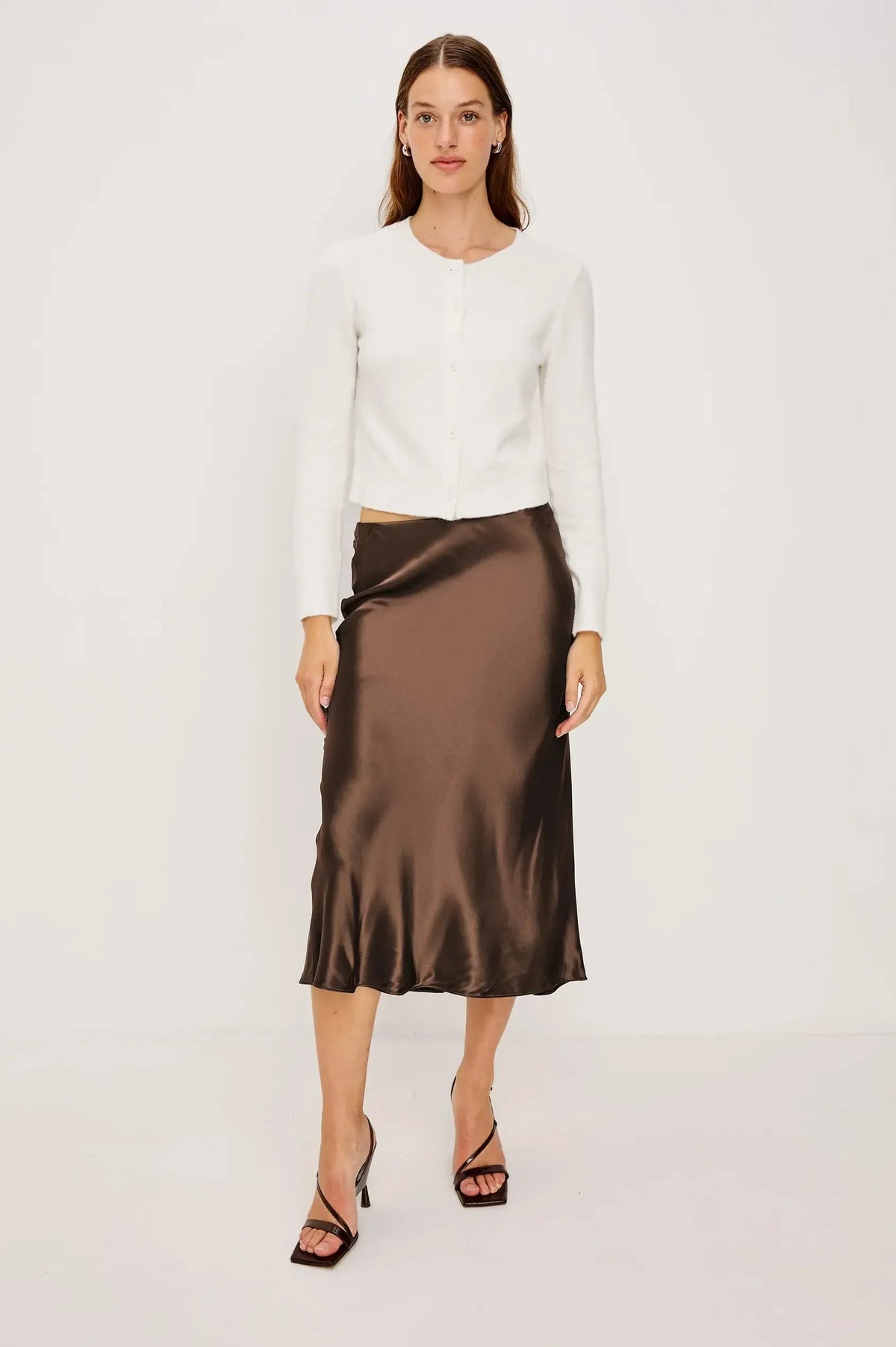 Rails Anya Midi Skirt - Espresso-Hand In Pocket