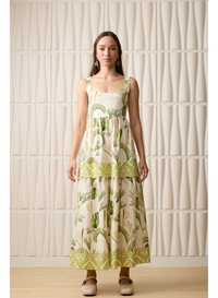 Aylaya Johannesburg Dress- Palm Forest-Hand In Pocket