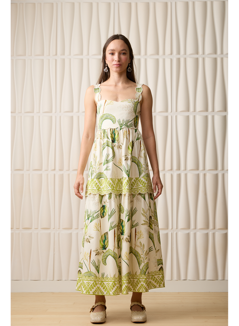 Aylaya Johannesburg Dress- Palm Forest-Hand In Pocket