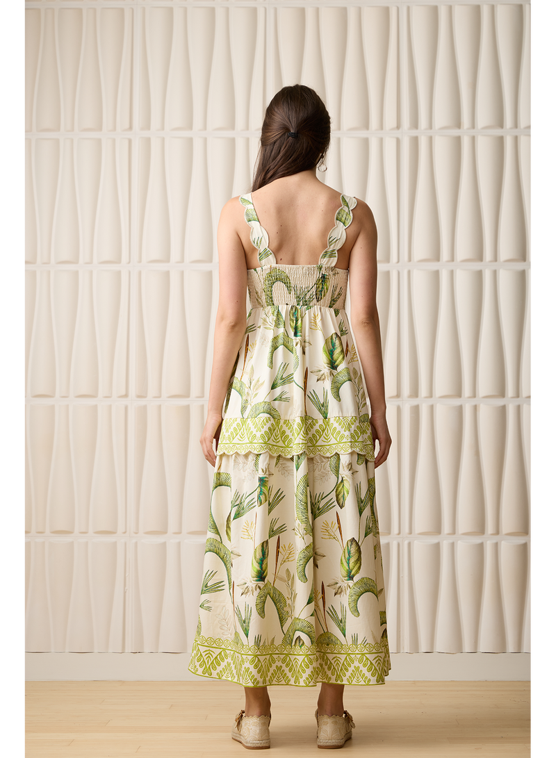 Aylaya Johannesburg Dress- Palm Forest-Hand In Pocket