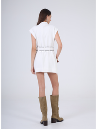 Aylaya Santiago Dress- White-Hand In Pocket