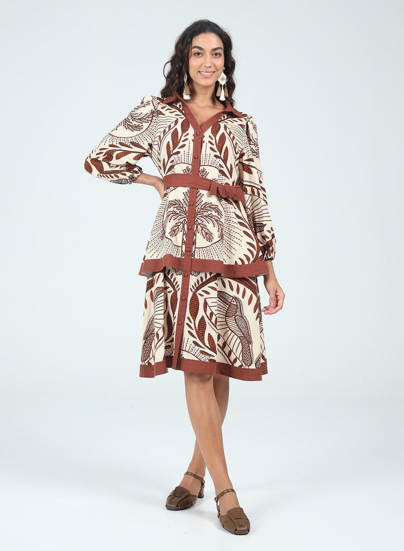 Aylaya Rio Dress- Brown-Hand In Pocket