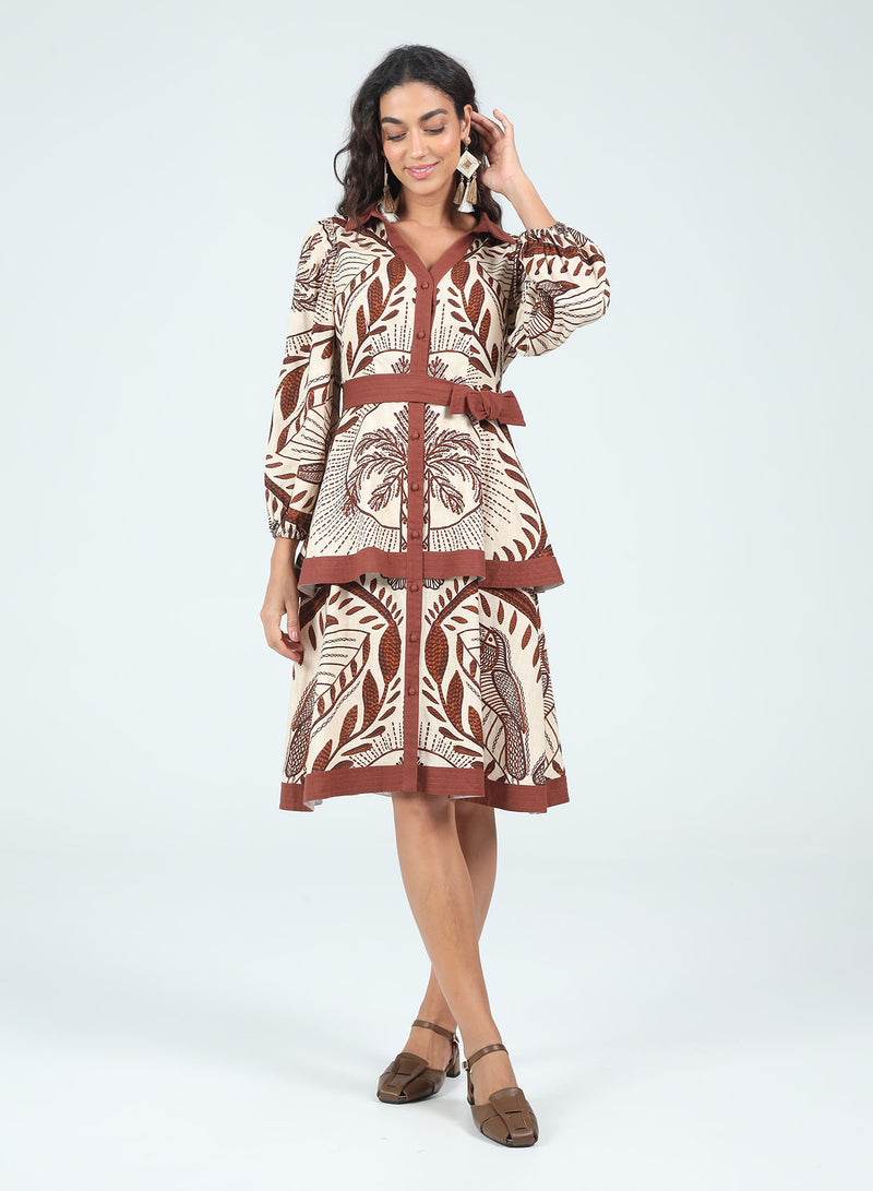 Aylaya Rio Dress- Brown-Hand In Pocket