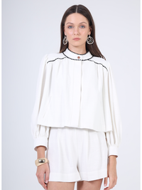 Aylaya Guatemala Top- White-Hand In Pocket