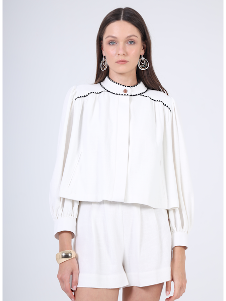 Aylaya Guatemala Top- White-Hand In Pocket